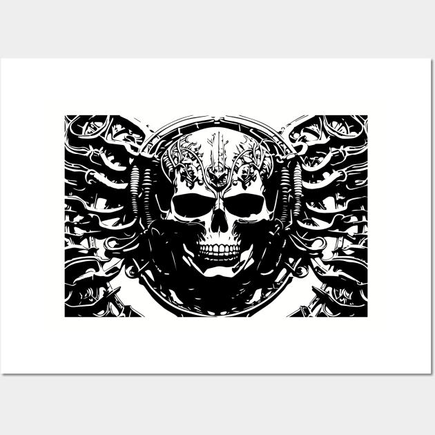 Skull Giger Style Wall Art by lkn